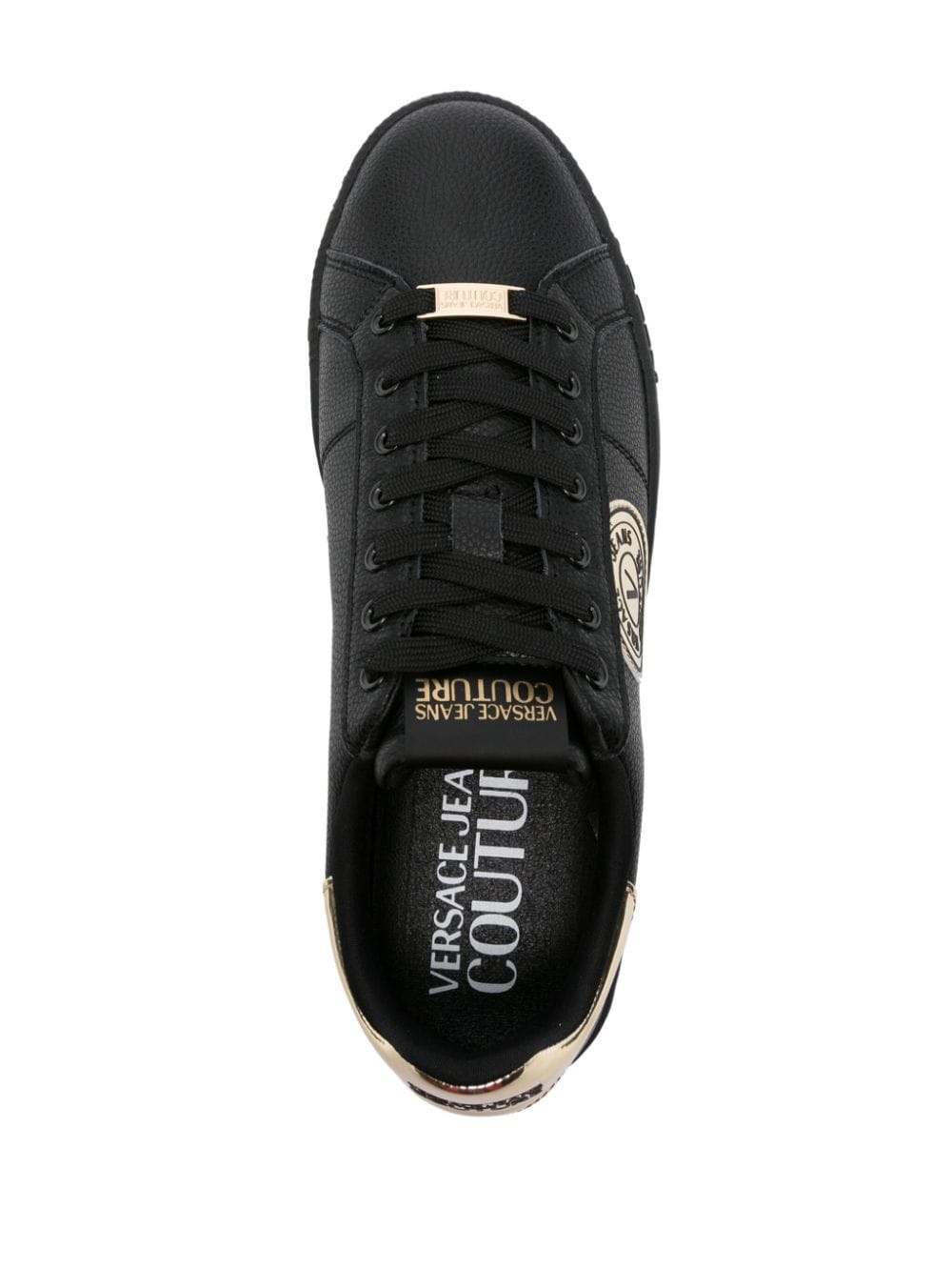 logo-patch leather sneakers - 4