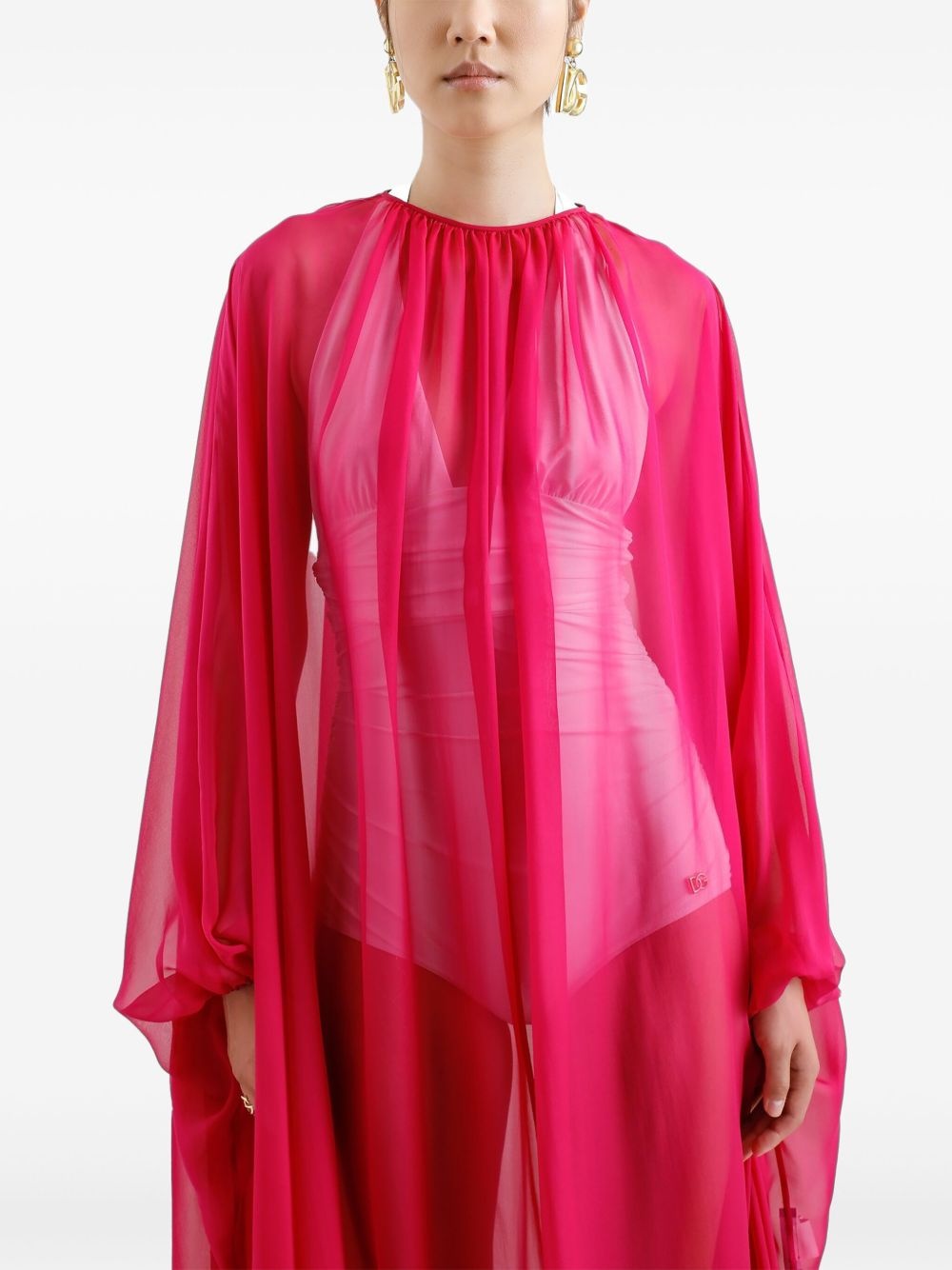 sheer kaftan dress - 5