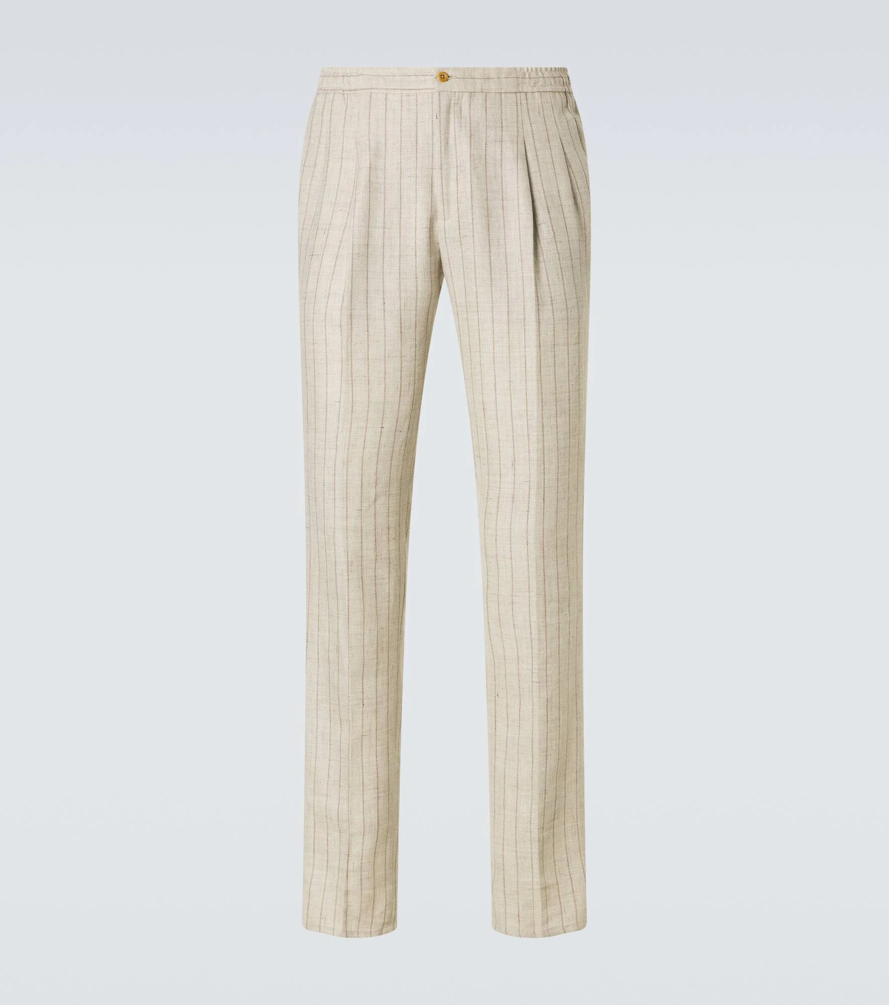 Striped linen and wool slim pants - 1