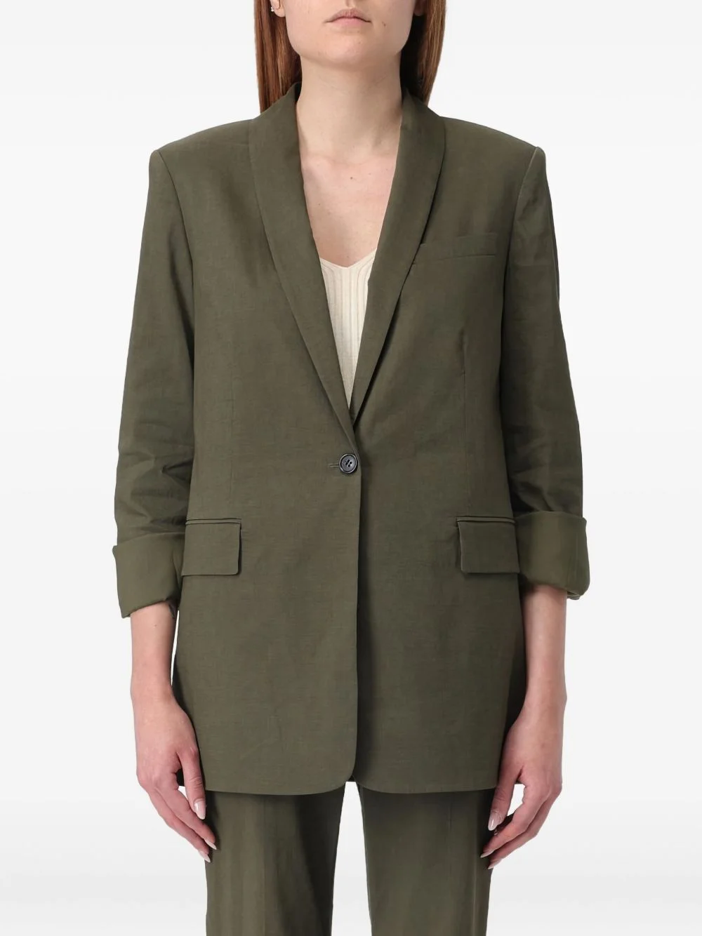 single-button lapel jacket - 1