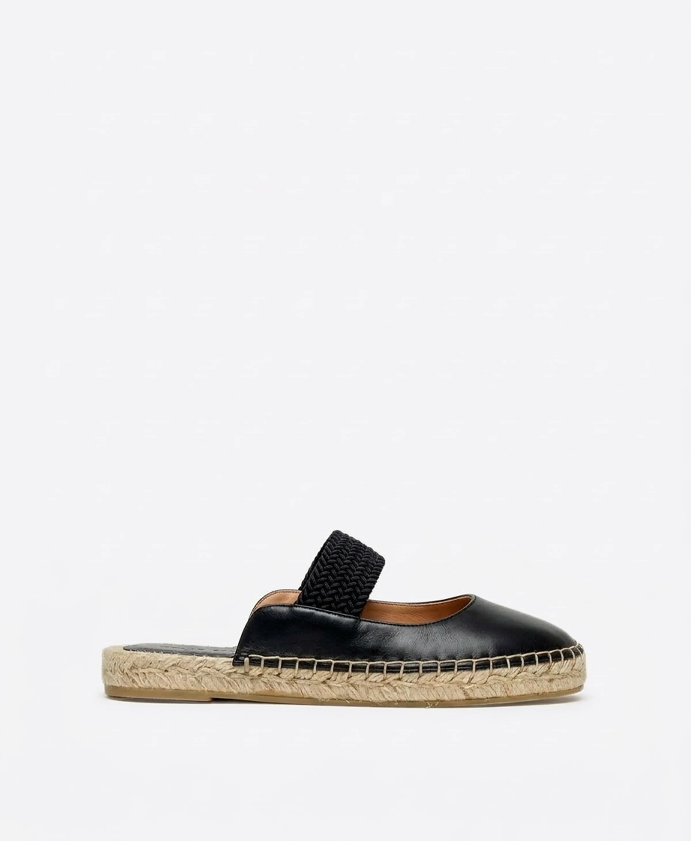 Siena Black Leather Flat Mules - 1