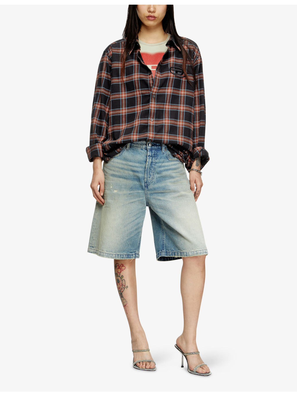 De-Sire Wide-Leg Denim Shorts - 2