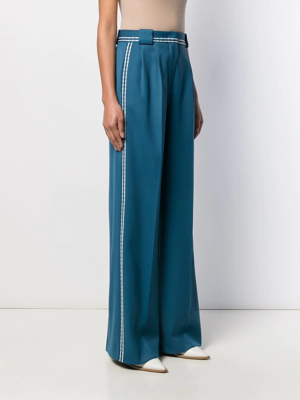 stitch trim palazzo trousers - 3