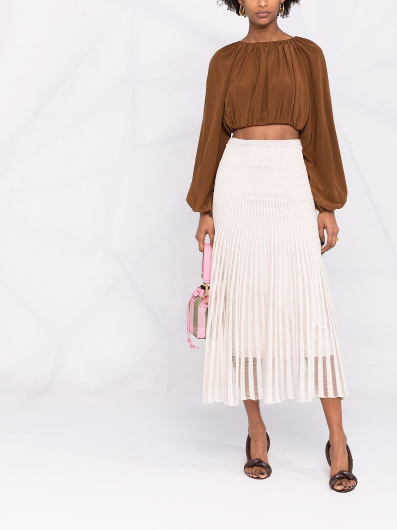 FENDI semi-sheer insert-detail pleated skirt outlook