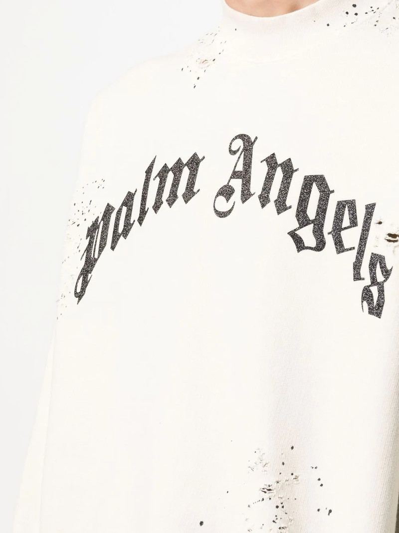 logo-print distressed-finish sweatshirt 5