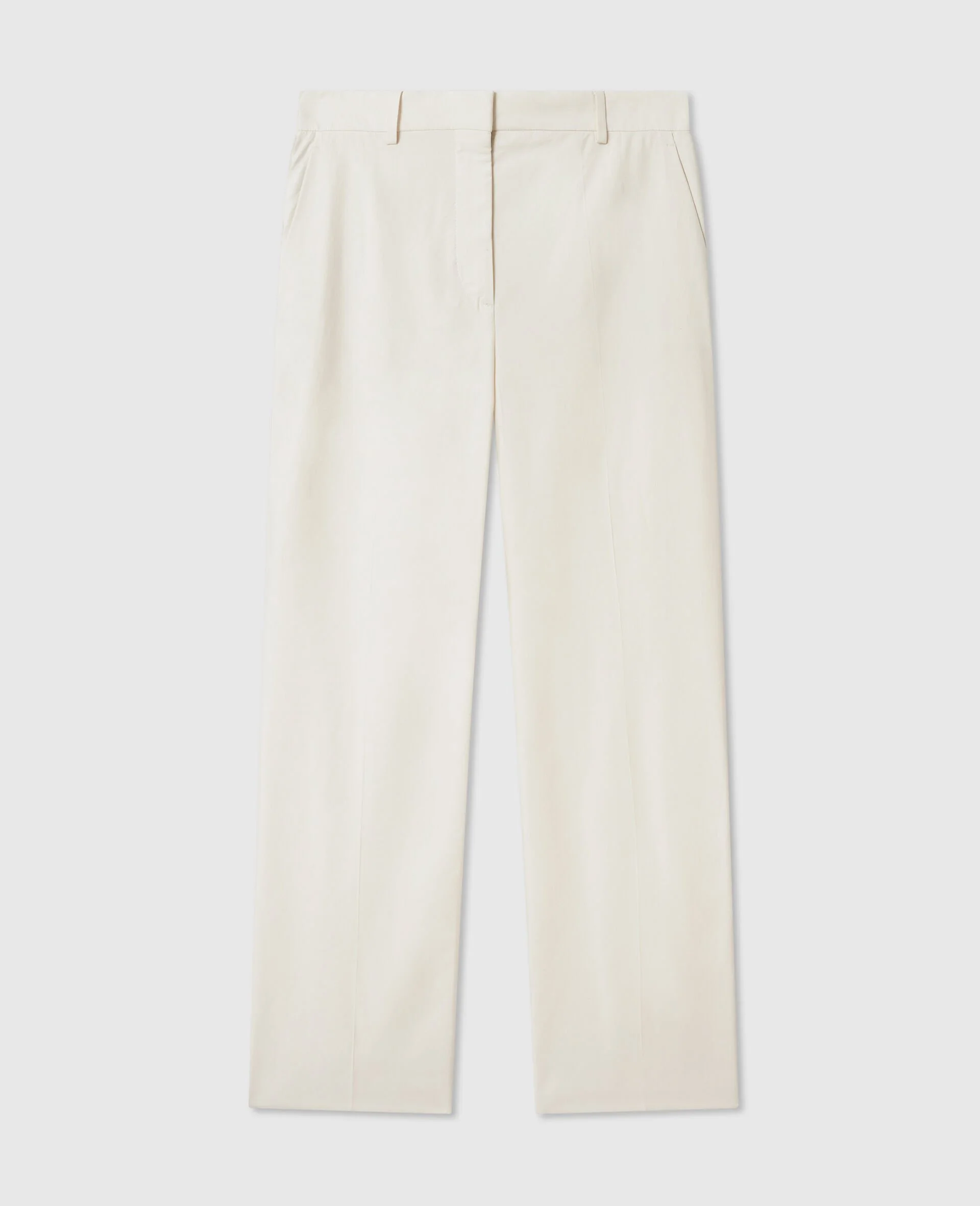 Washed Cotton Straight Trousers - 1