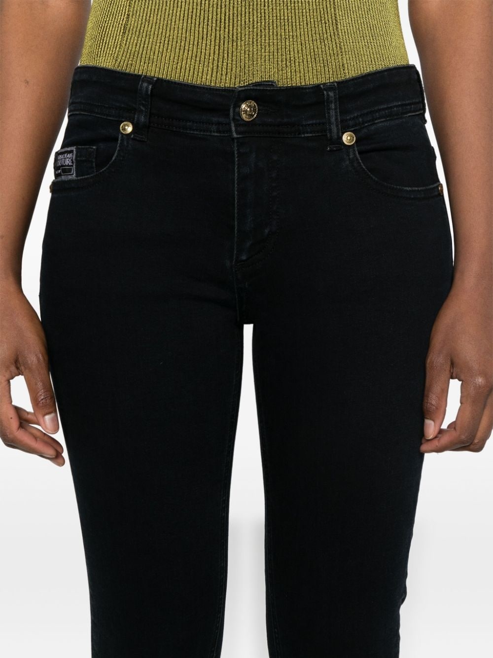 logo-plaque skinny jeans - 5