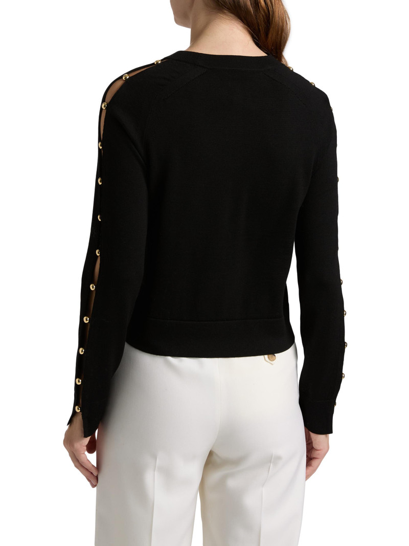 Women's Declan Studded Wool Top - Black 5