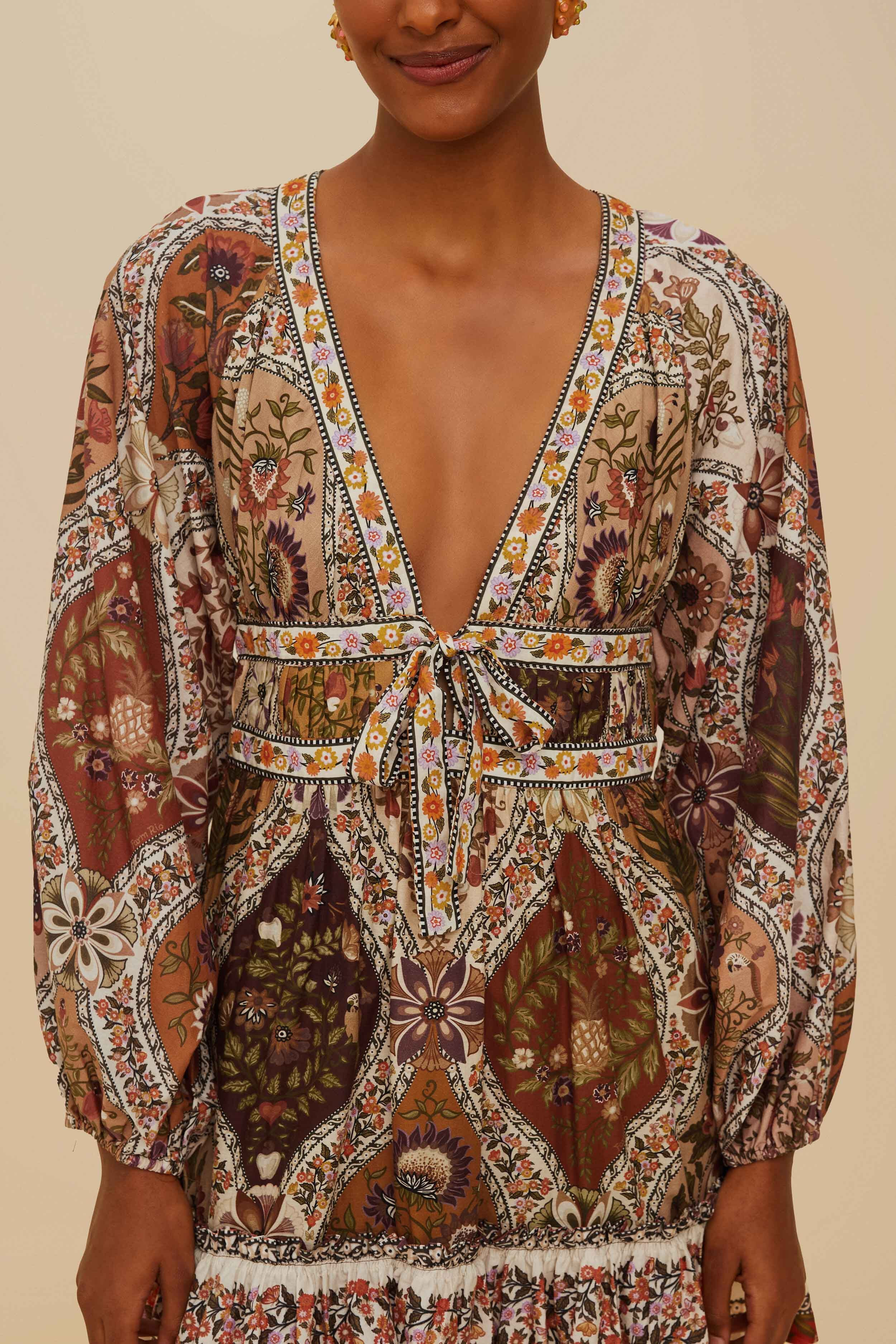Multicolor Romantic Nature Mini Dress - 2
