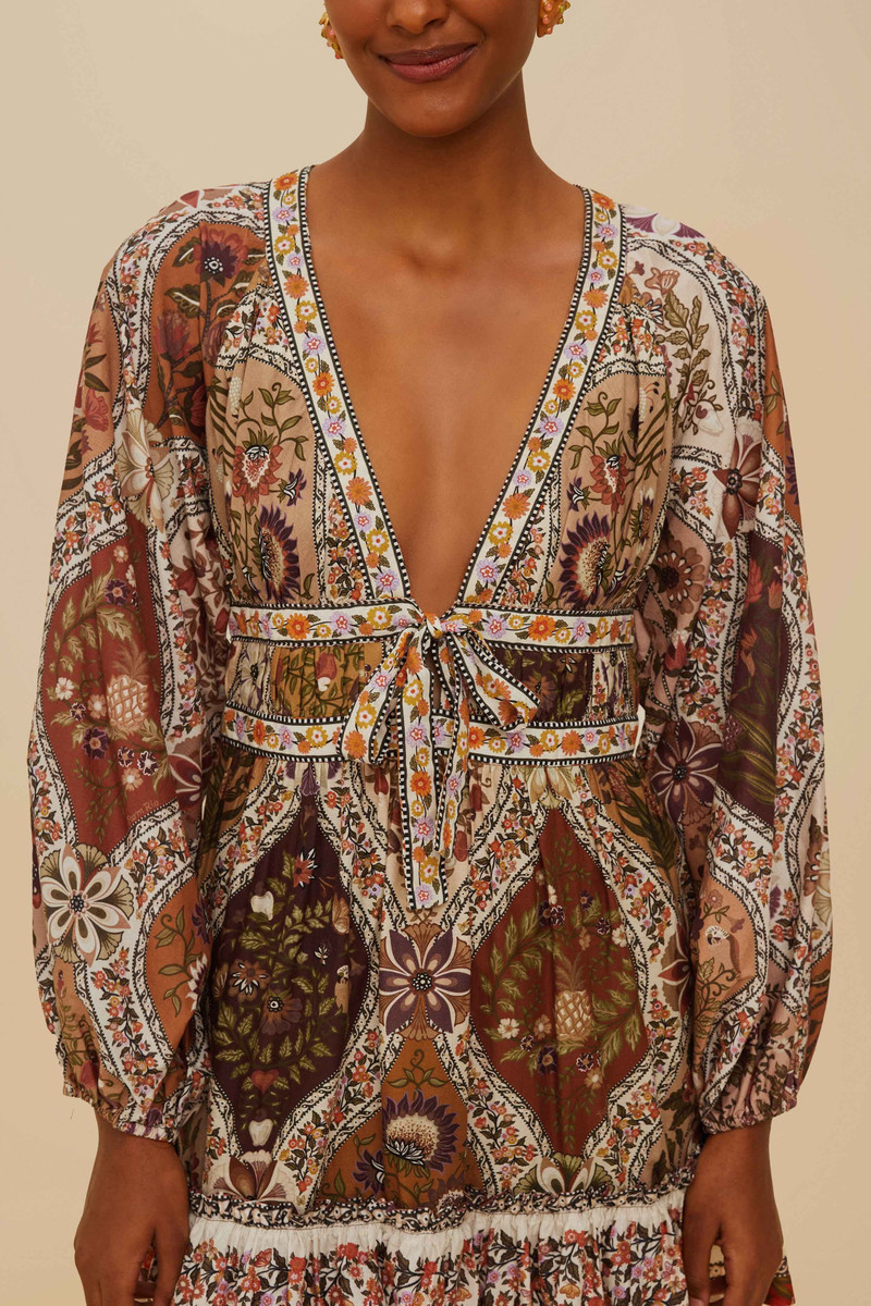 FARM RIO Multicolor Romantic Nature Mini Dress outlook