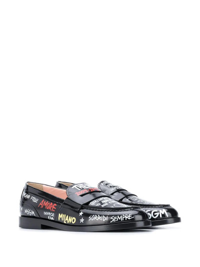 MSGM sketch print loafers outlook