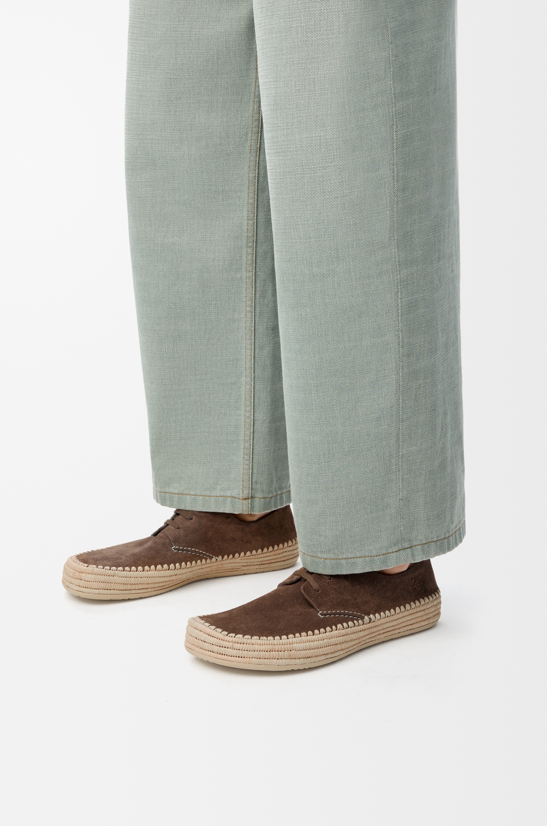 Rio lace-up in suede and raffia - 2