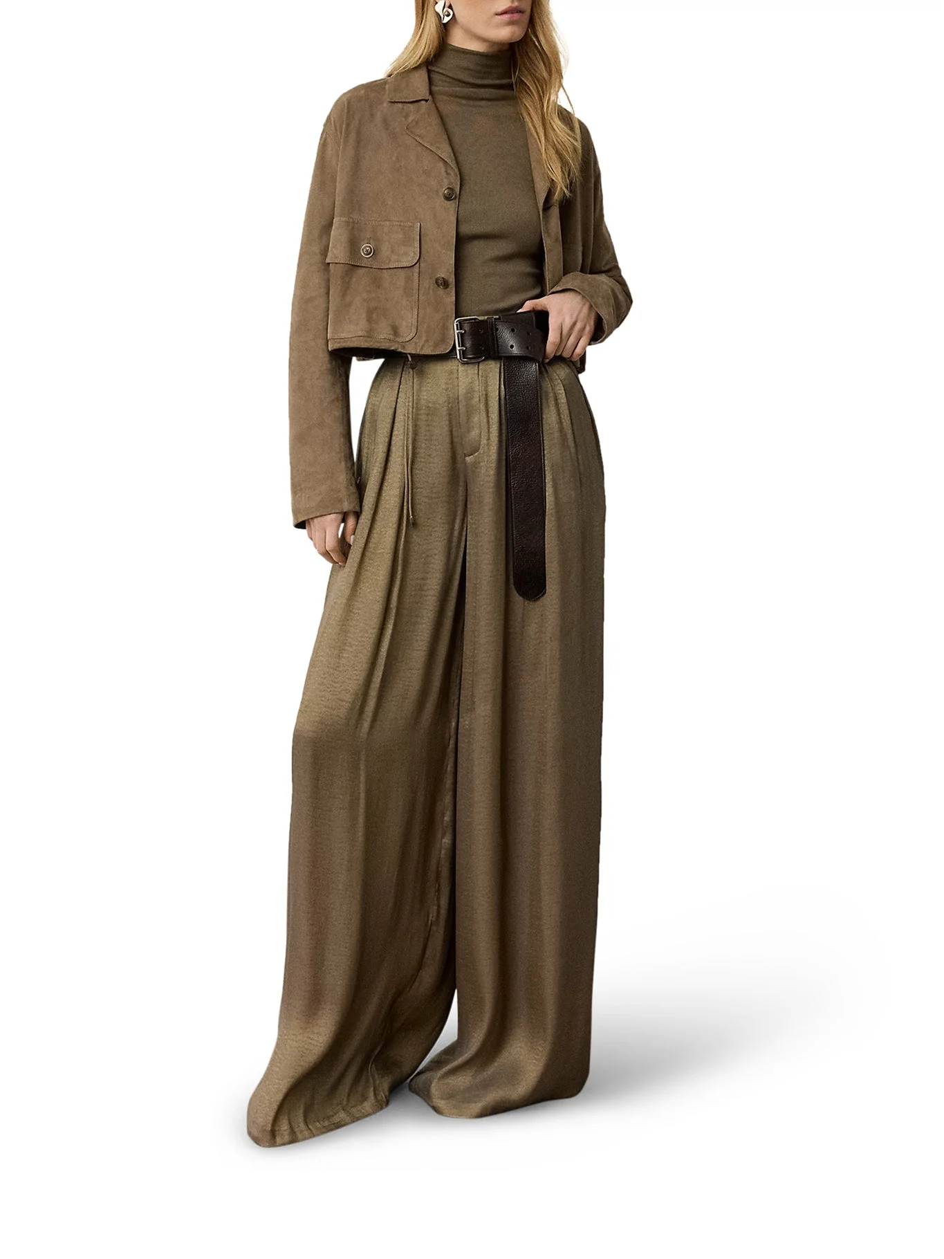 GREER LAMÉ PLEATED TROUSERS - 1