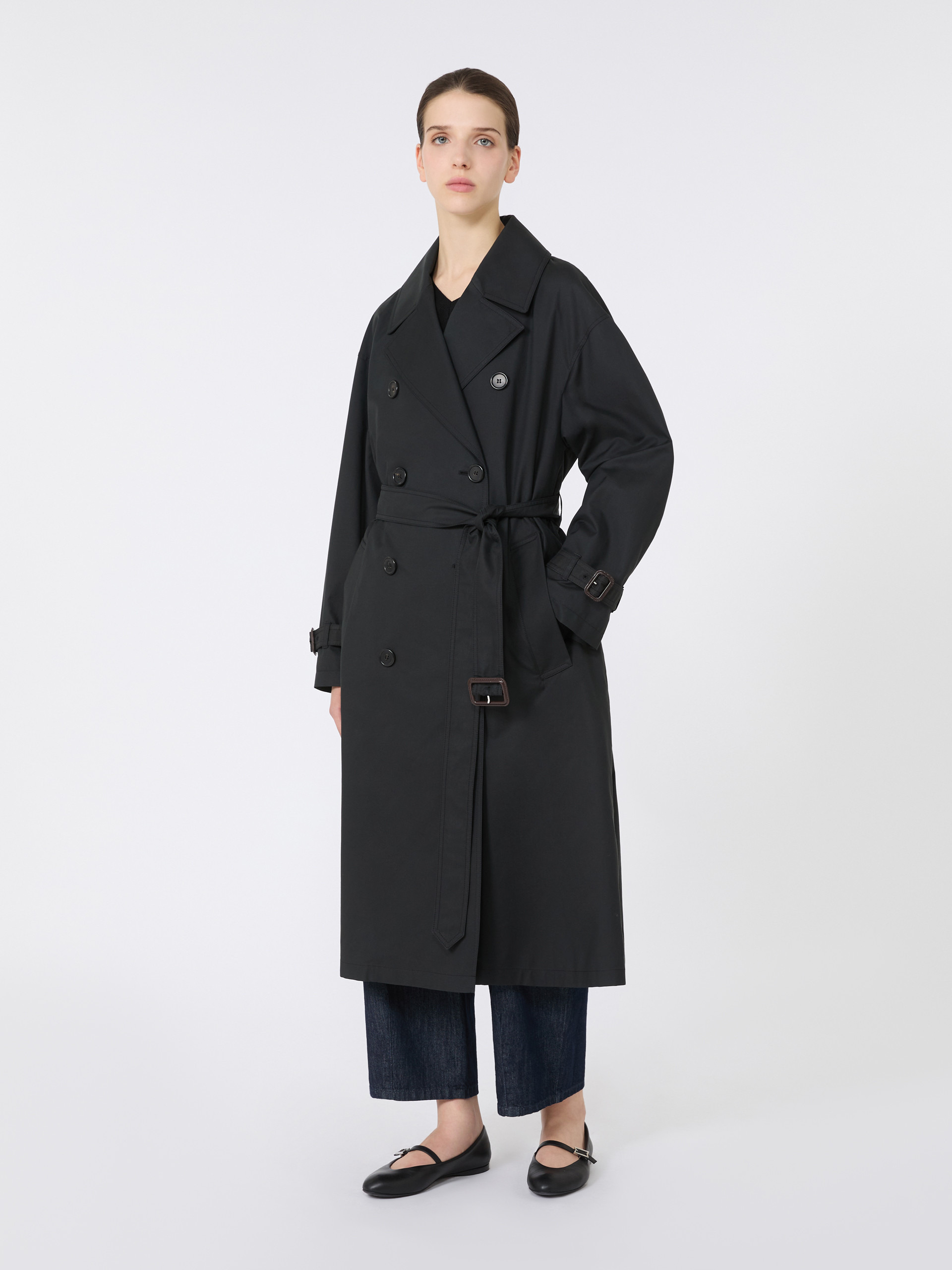 FIORITO Long water-repellent cotton twill trench coat - 2