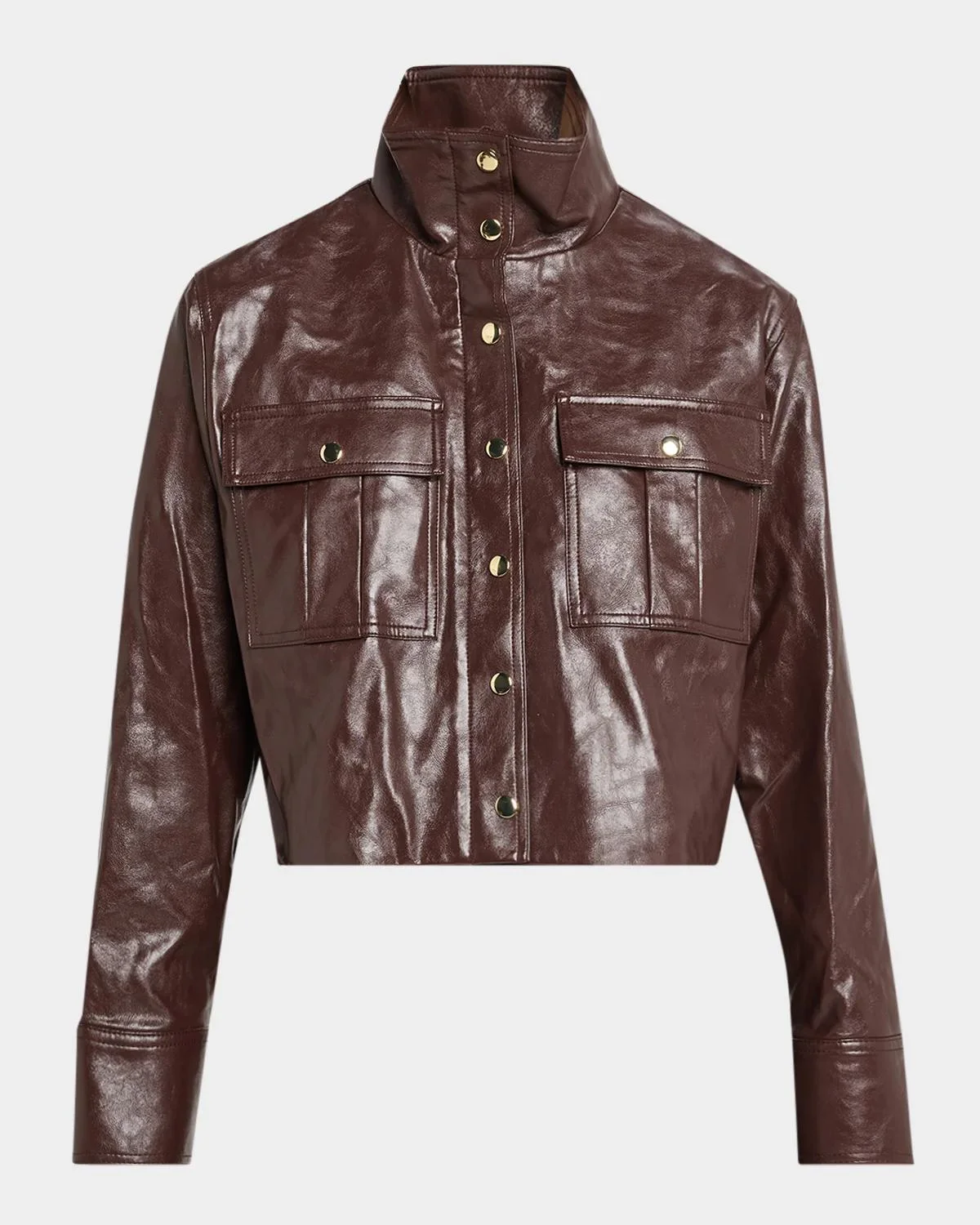 James Faux-Leather Cropped Parka - 1