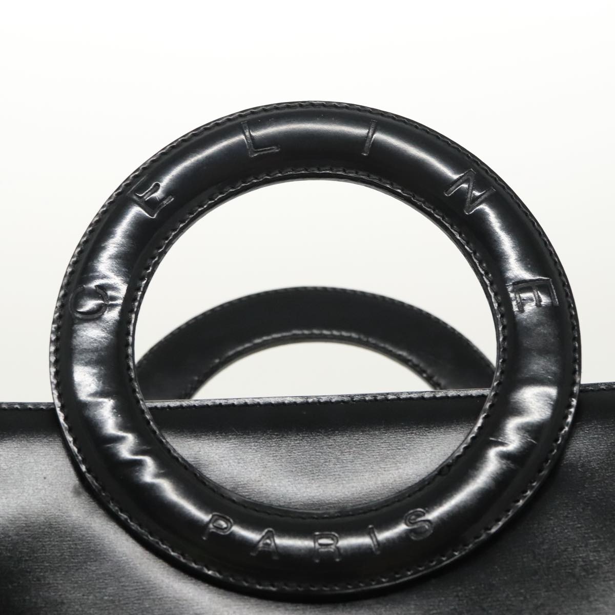 CELINE Hand Bag Leather Black - 14