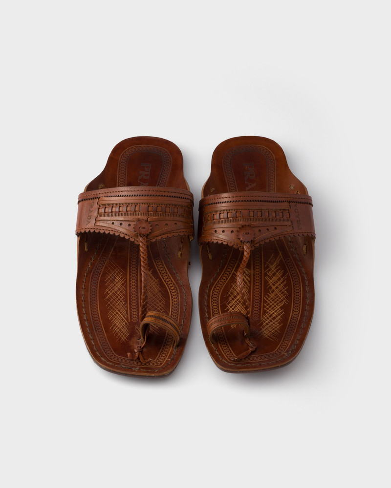 Prada Made in India x Inspired by Kolhapuri Chappal leather sandals 4