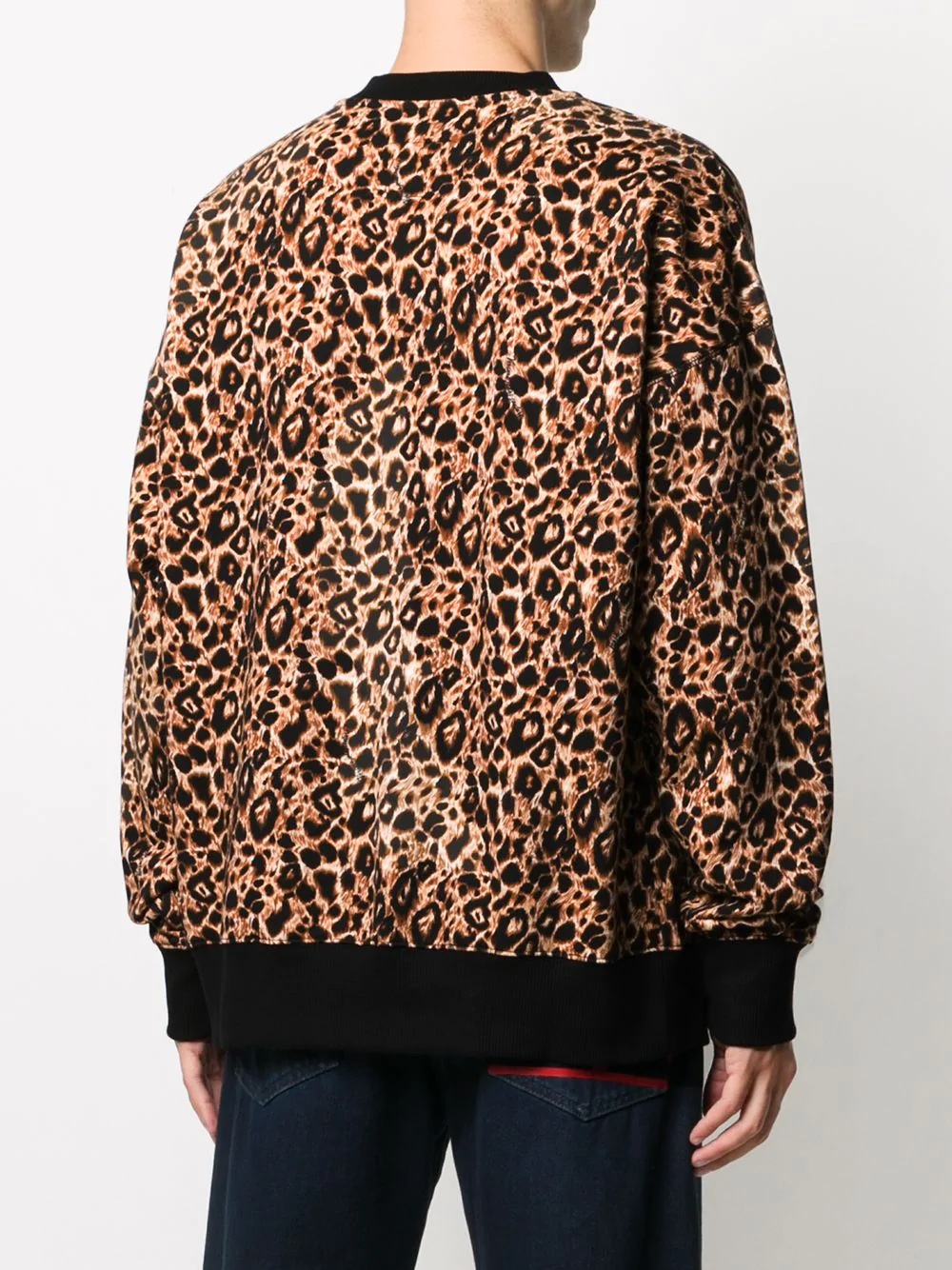 logo-print leopard sweatshirt - 4