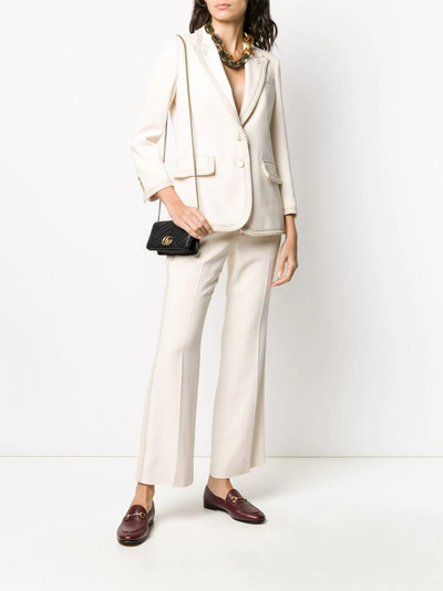 GUCCI braided trim flared tailored trousers outlook