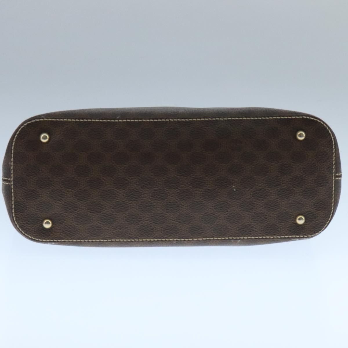 CELINE Macadam Canvas Hand Bag Pvc Leather Brown Gold - 5