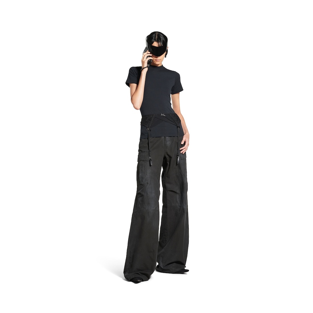 Women's Lingerie T-shirt in Faded Black - 2
