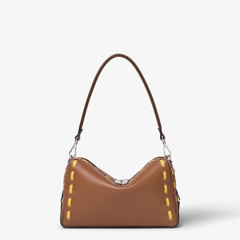FENDI Fendi Lui Medium Tan-color leather bag with oversize, hand-sewn Selleria topstitches outlook