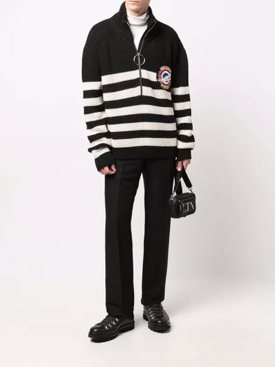 Balmain trucker striped pullover outlook