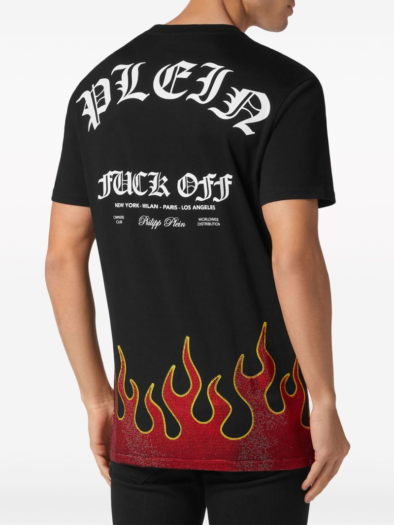 Flame-print cotton T-shirt 4