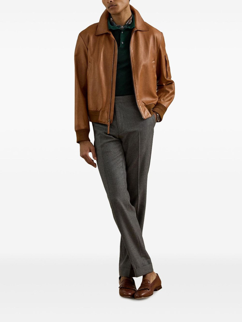Ralph Lauren leather bomber jacket outlook