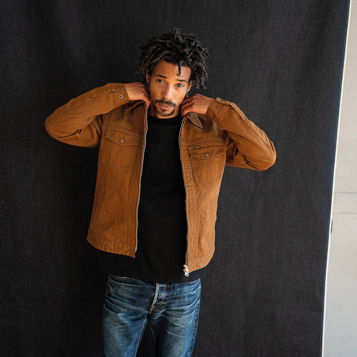 IHJ-124-BRN 10oz Herringbone Work Jacket - Brown - 5