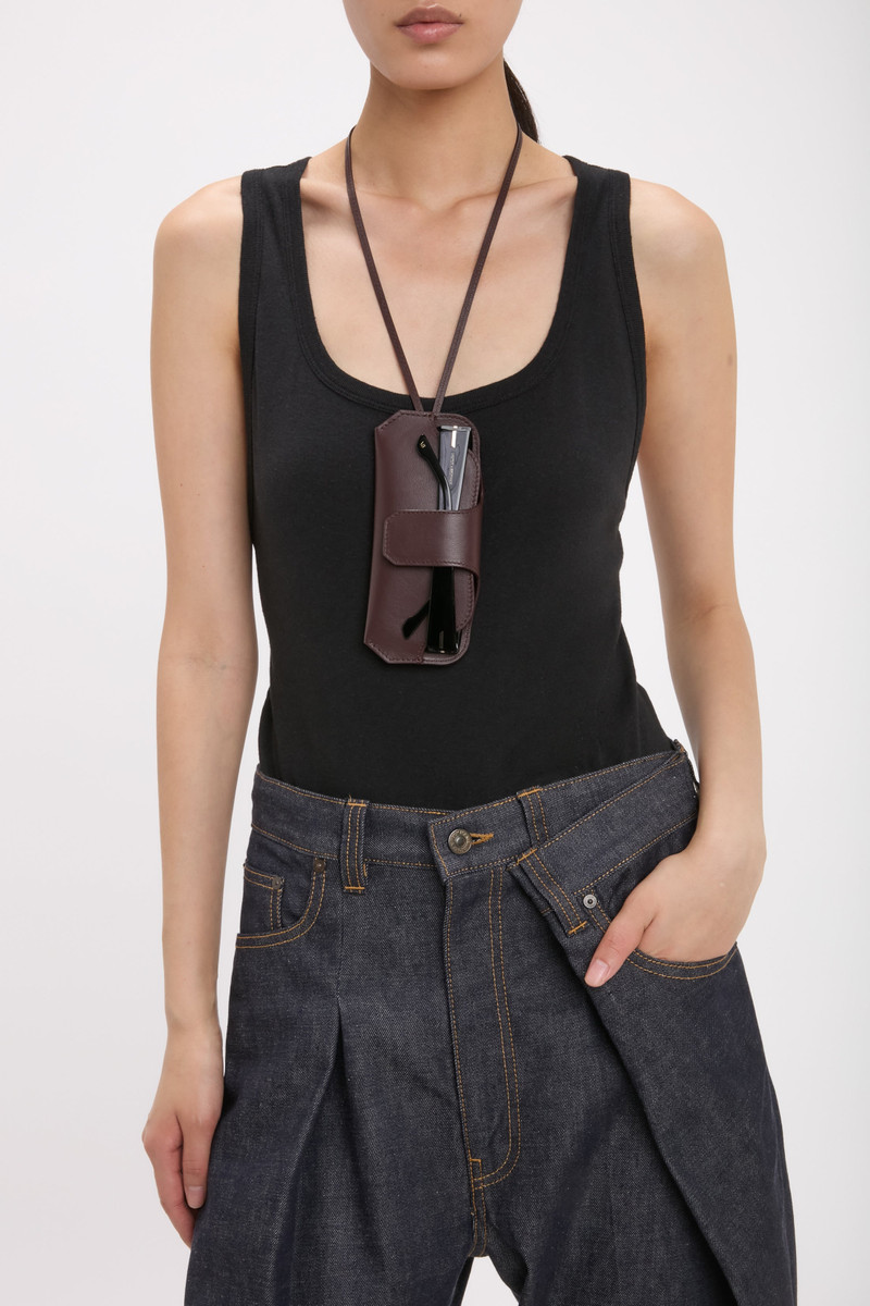 Sunglasses Case In Burgundy Leather 5