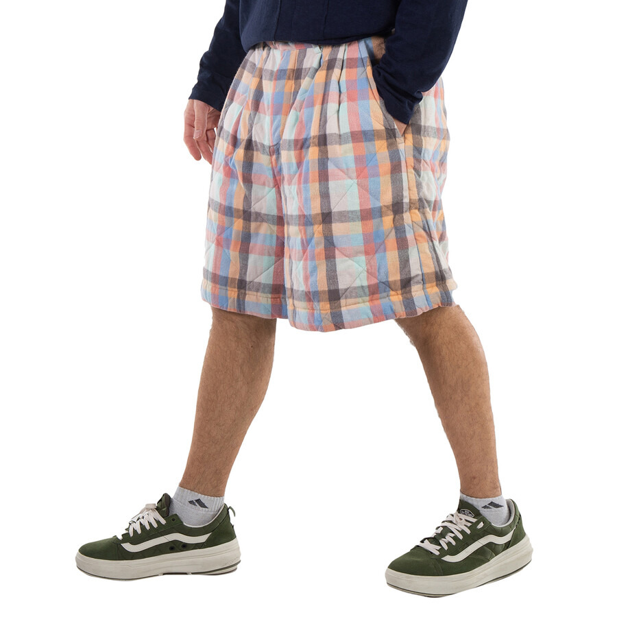 Sacai Men's Multi Plaid Quilted Shorts - 3