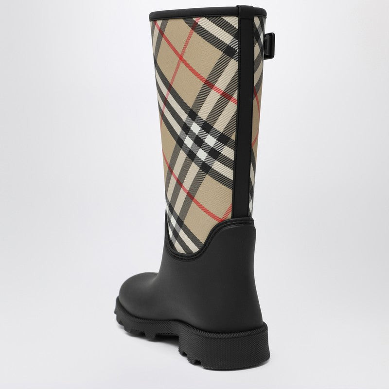 Burberry Tall Black Marsh Stamp Rubber Boots Women - 2