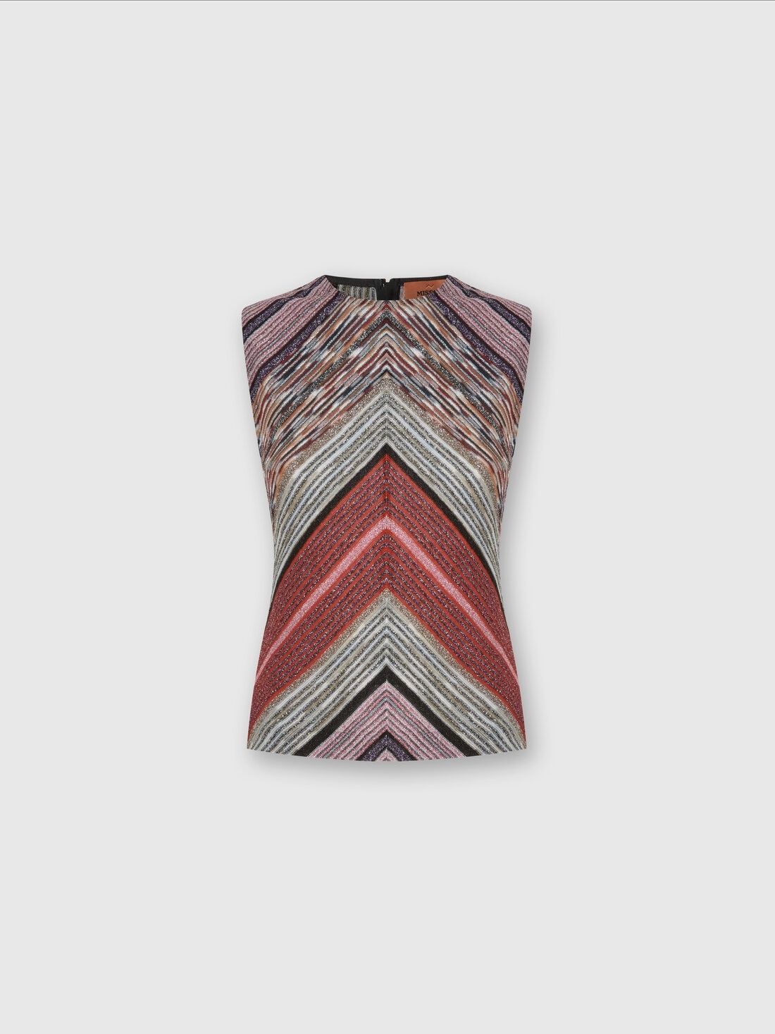 Sleeveless top in lamé slub viscose - 1