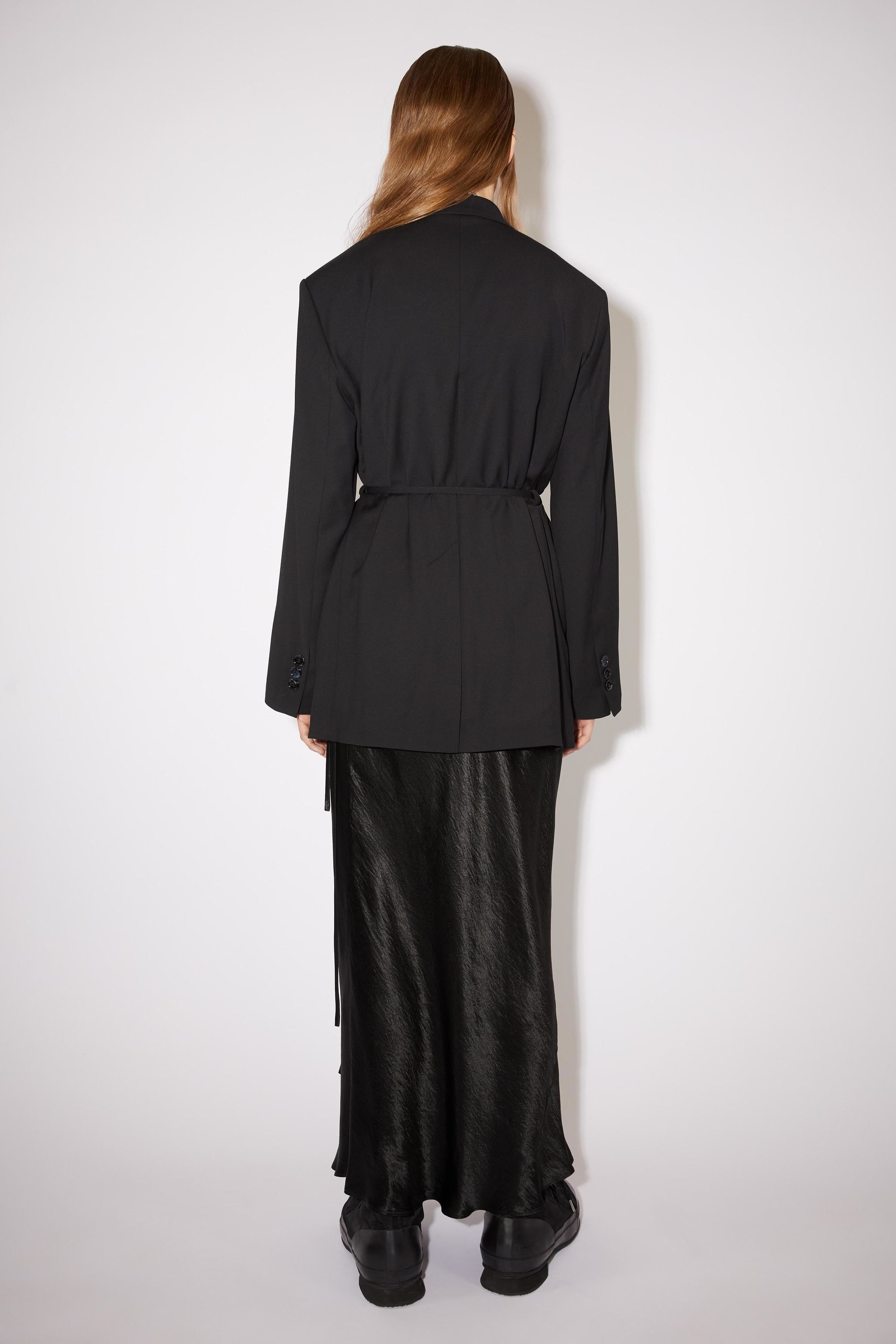 Double breasted belt suit jacket - Black - 3