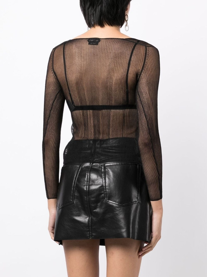sheer ribbed jersey top 4