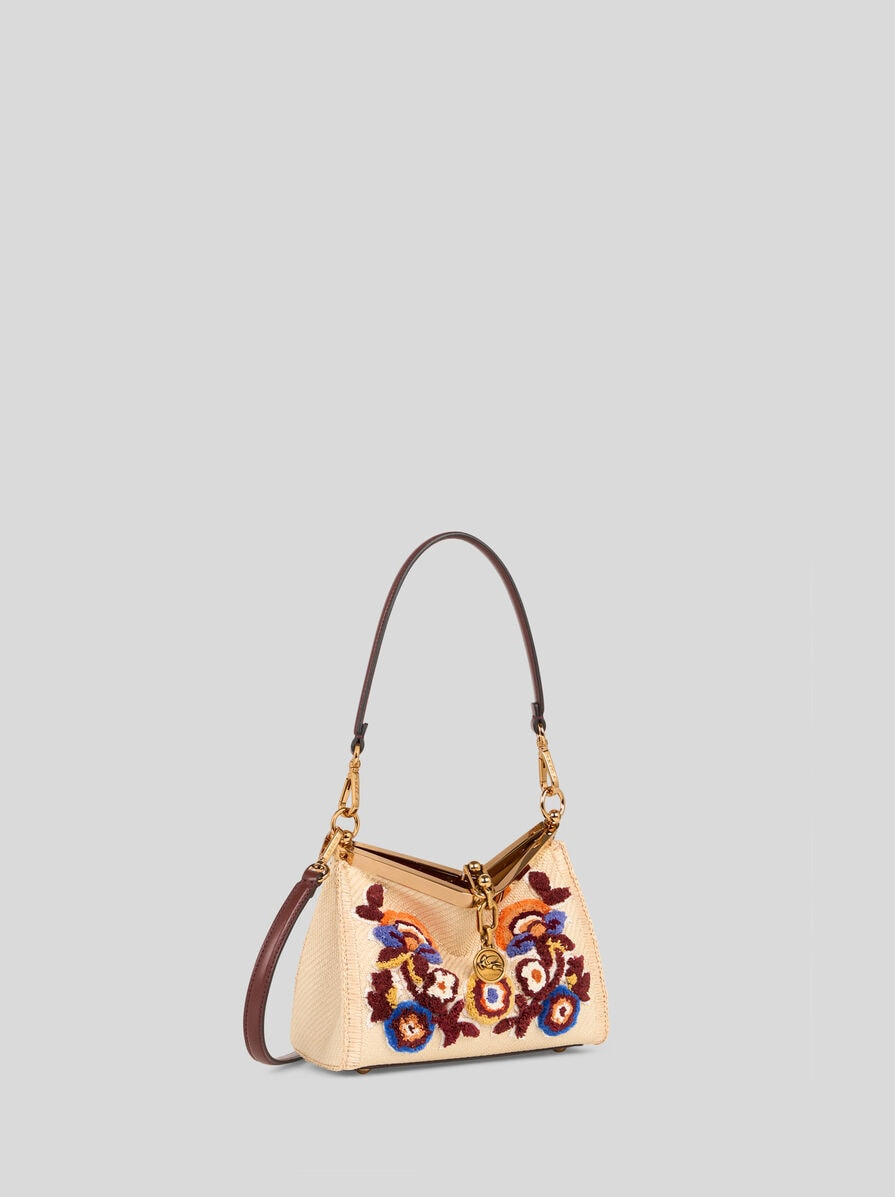 SMALL EMBROIDERED RAFFIA VELA BAG - 5