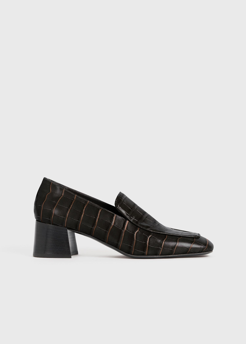 Block-heel pumps dark brown 8