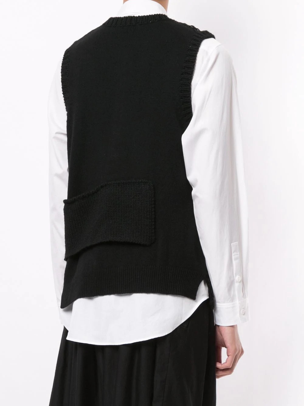 Patch knitted waistcoat - 4