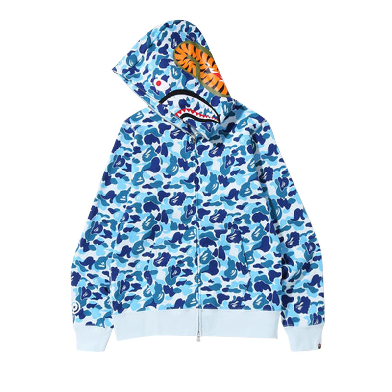 A BATHING APE® BAPE ABC Camo Shark Full Zip Hoodie 'Blue' outlook