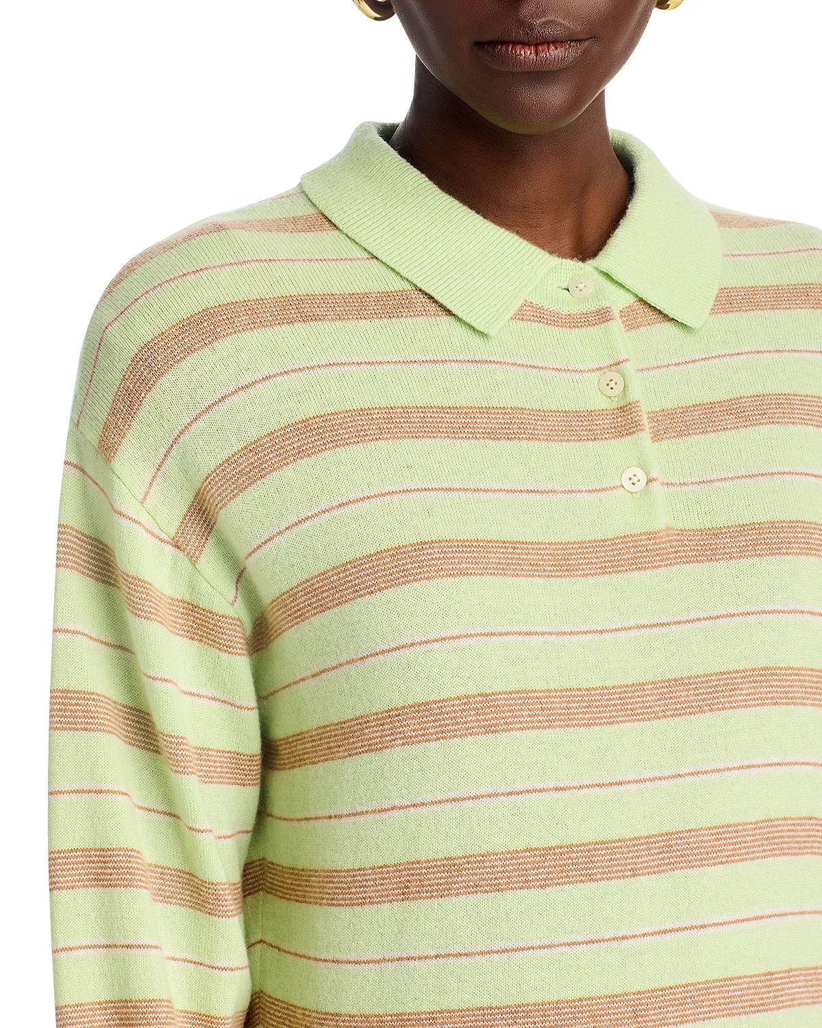 Cashmere Striped Polo Shirt - 4
