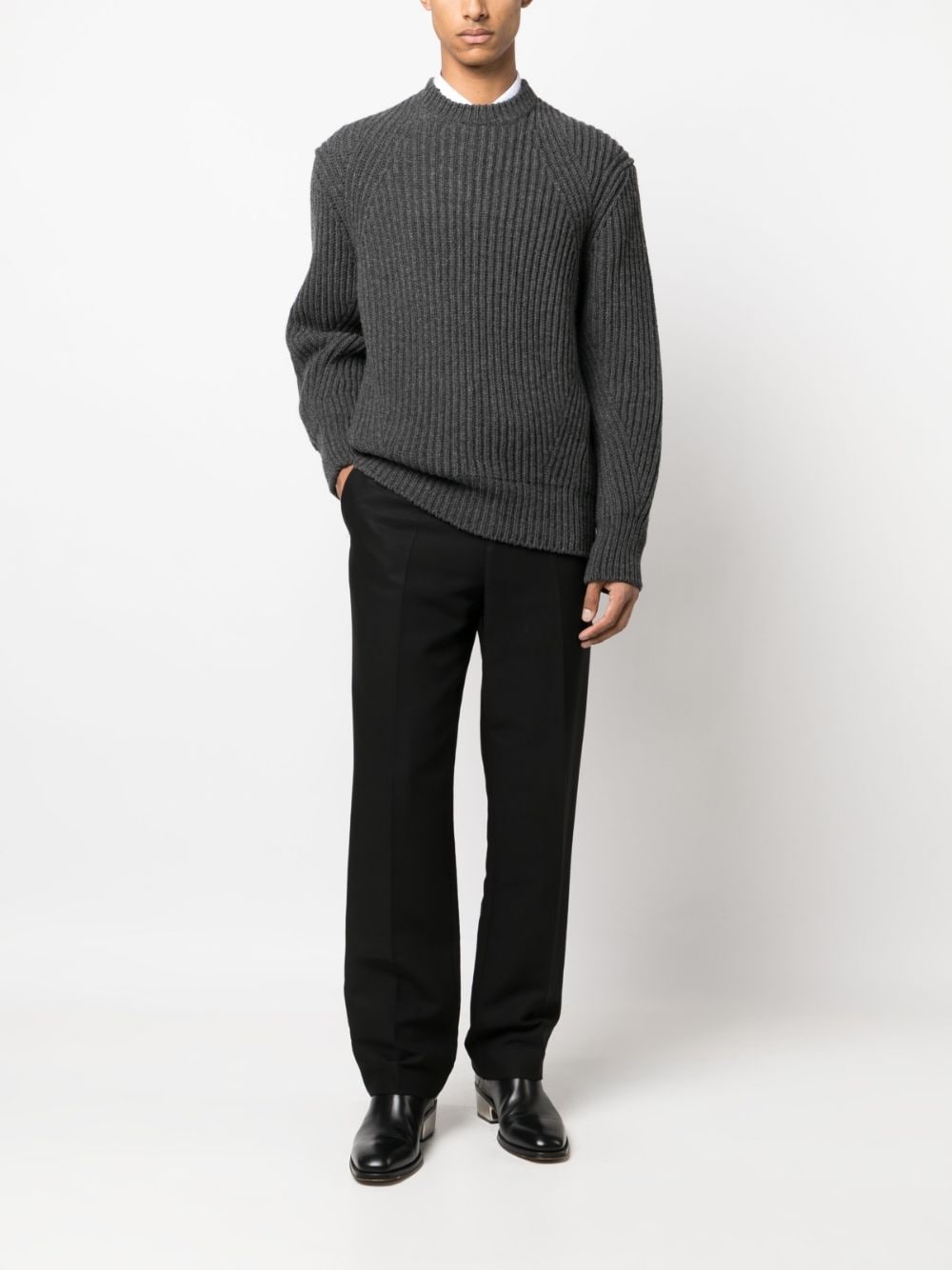 ribbed-knit wool jumper - 2
