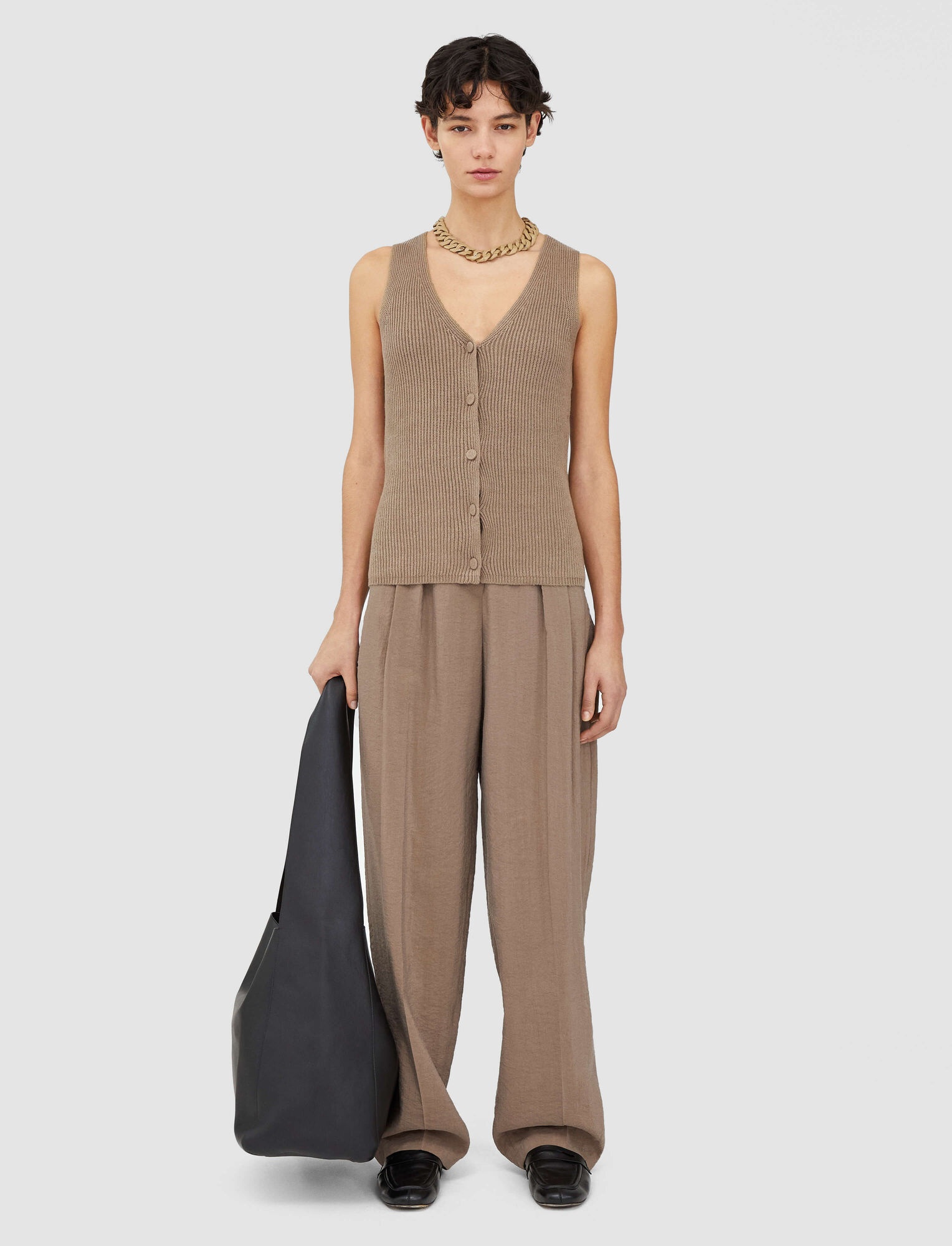 Linen Cotton Knitted Vest - 2