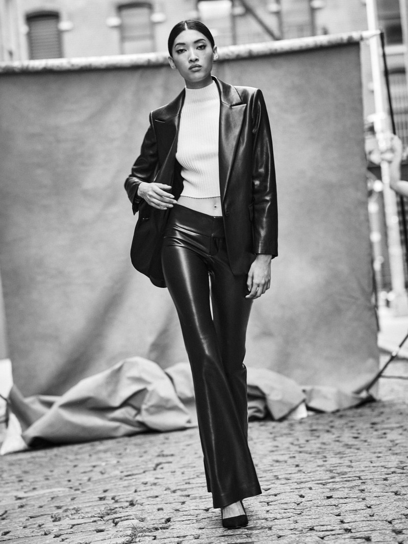 OLIVIA VEGAN LEATHER BOOTCUT PANT 8