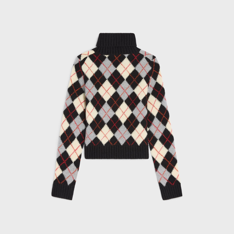 CELINE turtleneck sweater IN argyle wool outlook