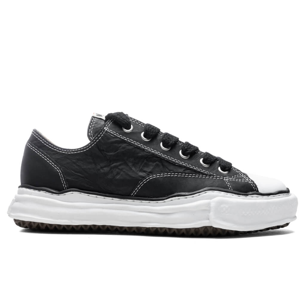 MAISON MIHARA YASUHIRO PETERSON LOW OG SOLE PAPER LIKE LEATHER SNEAKER - BLACK - 1