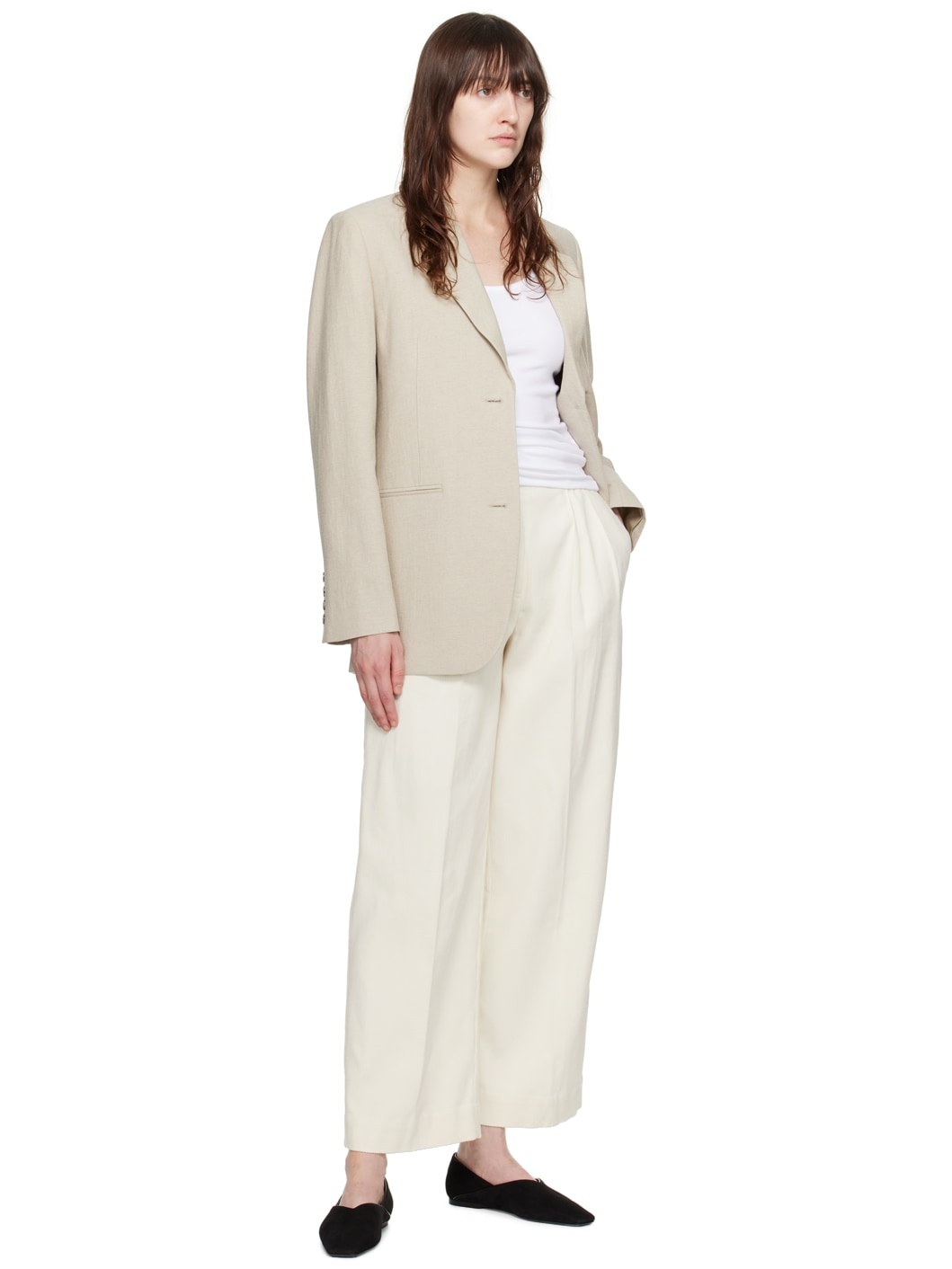 Beige Tailored Blazer - 4