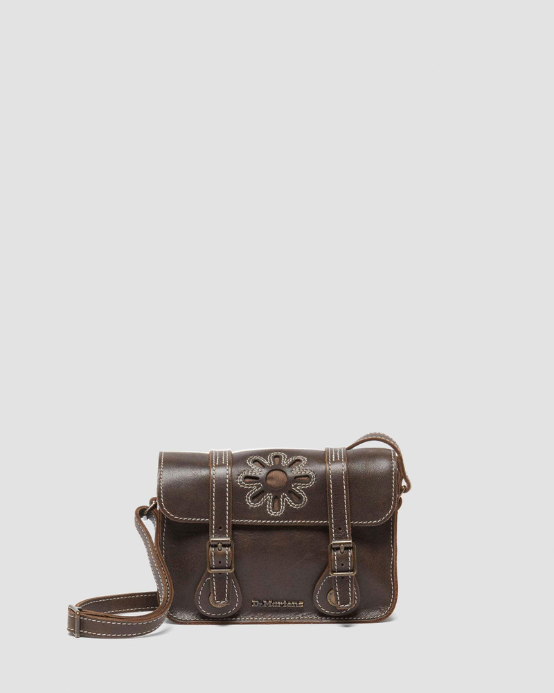 7" Satchel Floral Leather 1