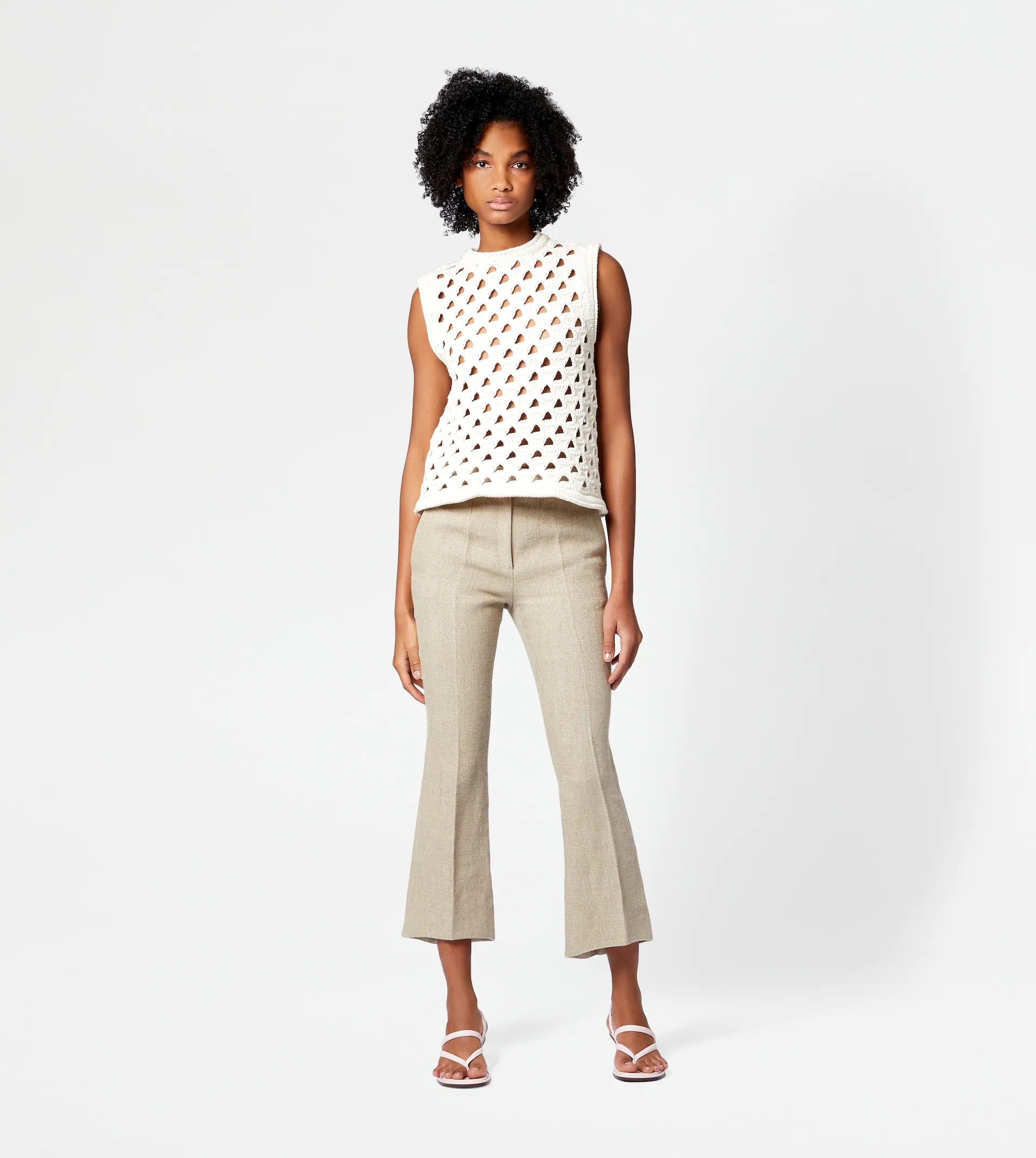 TRUMPET-SHAPED TROUSERS - BEIGE - 2