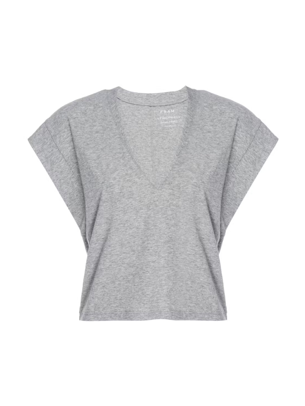 Le High Rise V Neck Tee in Gris Heather - 1